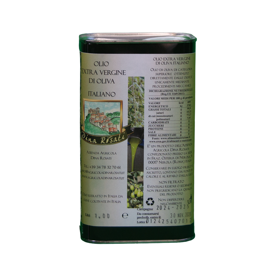 L0100-OLIO EXTRAVERGINE DI OLIVA LATTINA DA 1 LITRO